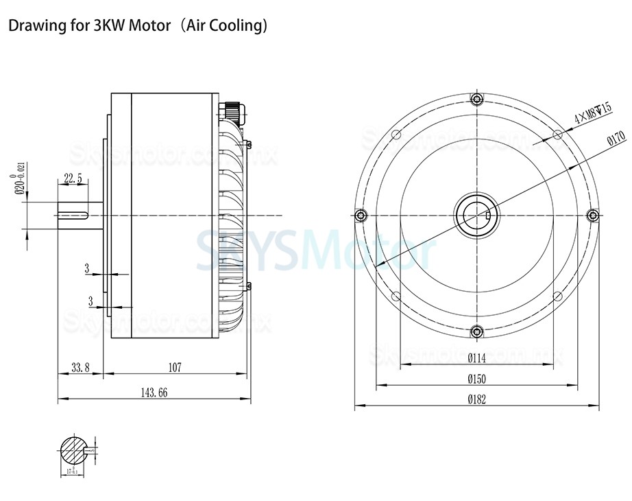 48V/72V 3KW motor de cubo, motor BLDC HPM3000A para bicicletas eléctricas y motocicletas